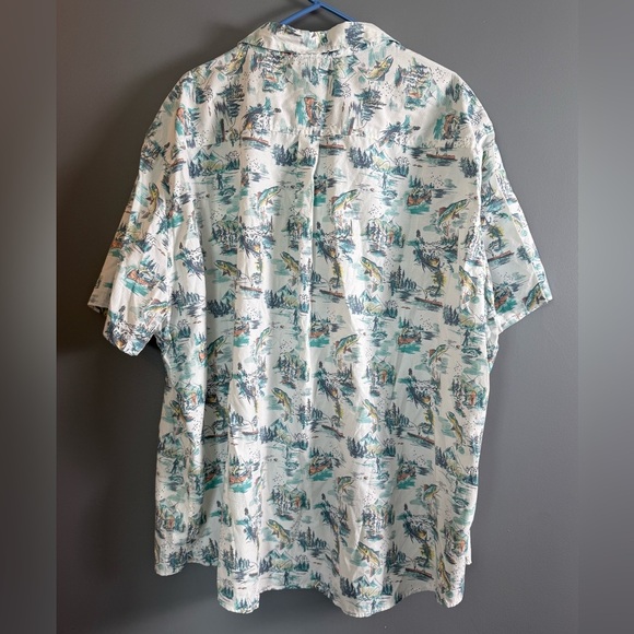 Eddie Bauer Outdoor Fly Fishing Short Sleeve Mens Button Down Collared Shirt 3XB - Picture 2 of 7